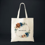 Bolso De Tela Regalo de la dama de honor geométrica de la Marina<br><div class="desc">Elegante azul marino,  Terracotta ,  Naranja temática floral boda dama de honor de regalo de regalo con elegante ramo de azul marino,  rosas de color terracota y hojas de eucalipto verde. Comuníquese conmigo para obtener ayuda sobre la personalización o si necesita cualquier otro producto con este diseño.</div>