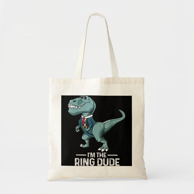 Bolso De Tela Regalo de la fiesta de bodas de dinosaurios T-Rex (Frente)