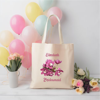 Bolso De Tela Regalo de la fiesta de novias de las orquídeas ros