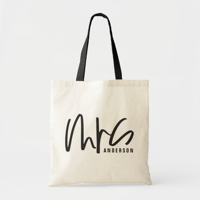 Bolso De Tela Regalo de la Sra. Typography boda (Frente)