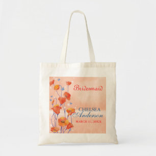 Bolso De Tela Regalo de las damas de honor del Boda de la amapol