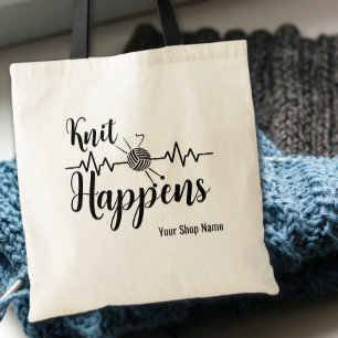 Bolso De Tela Regalo De Latido Del Corazón De Knit Happens Para 