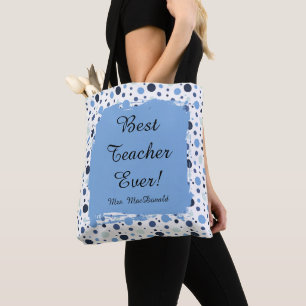 Bolso De Tela Regalo de lunares azules mejor maestro de todos lo