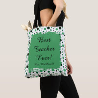 Regalo de lunares verdes para la mejor maestra jam