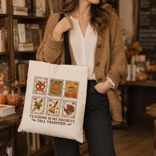 Bolso De Tela Regalo de maestro de otoño Ilustración de sello po