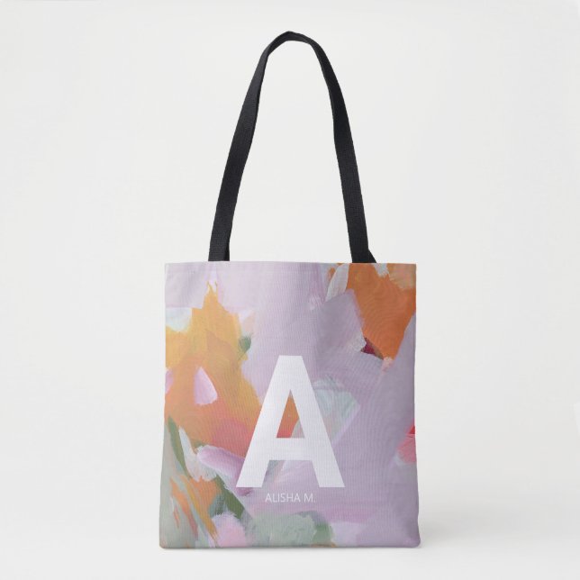 Bolso De Tela Regalo de Monograma Personalizado de Arte Abstract (Anverso)