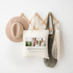 Bolso De Tela Regalo de múltiples fotos con letra moderna y lind