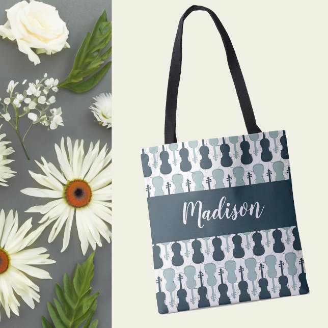 Bolso De Tela Regalo de música de instrumentos de violín o viola (Personalized violin or viola tote bag.)