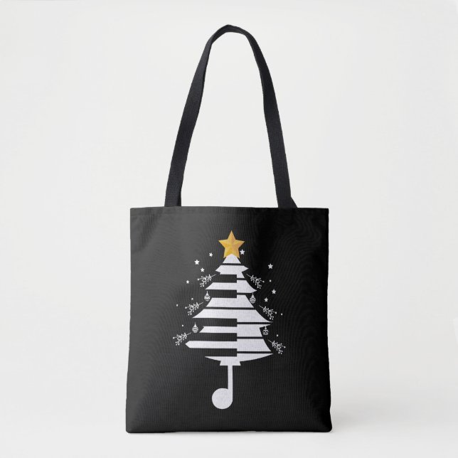 Bolso De Tela Regalo de música pianista de piano navideño (Anverso)