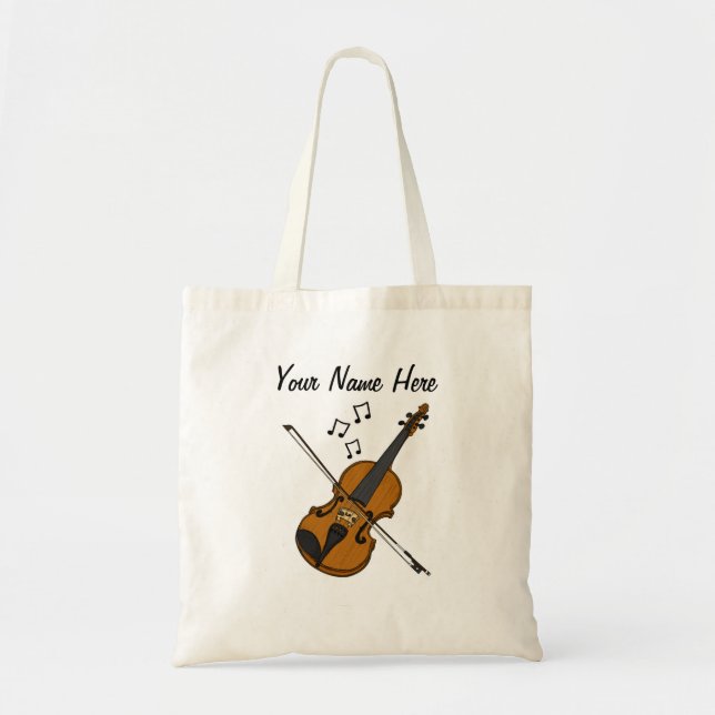 Bolso De Tela Regalo de músico violinista Personalizado de violí (Frente)