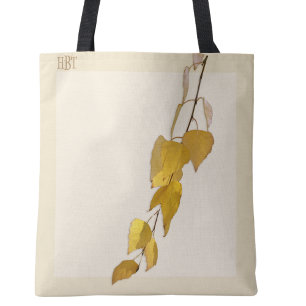 Bolso De Tela Regalo de Navidad con Monograma de Hoja de Abedul
