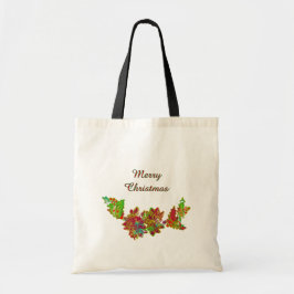 Bolso De Tela Regalo de Navidad Feliz de Poinsettia