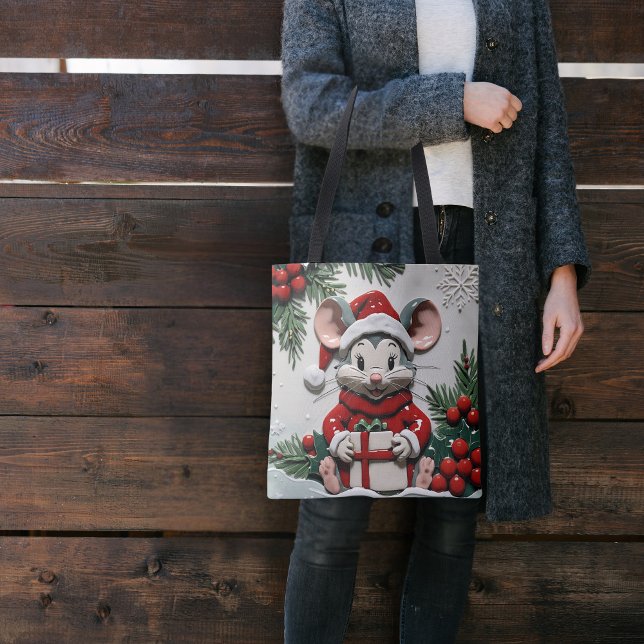 Bolso De Tela Regalo de Navidad y ratón (Subido por el creador)