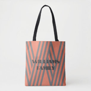 Bolso De Tela regalo de nombre de familia monograma de plantilla