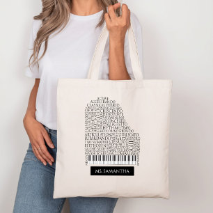Bolso De Tela Regalo de nubes de palabras para piano para profes