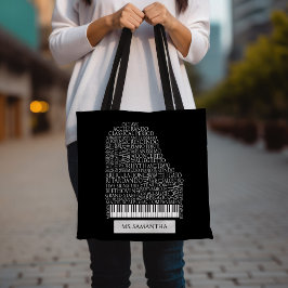 Bolso De Tela Regalo de nubes de palabras para piano para profes