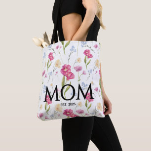 Bolso De Tela Regalo de nueva mamá Floral Wildflower Mamá Establ