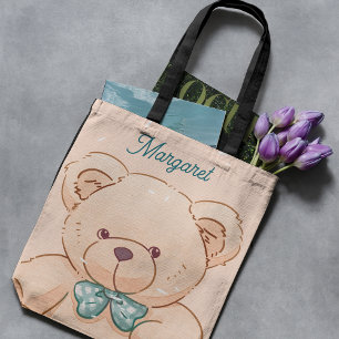 Bolso De Tela Regalo de osito de peluche rosa melocotón lindo pa