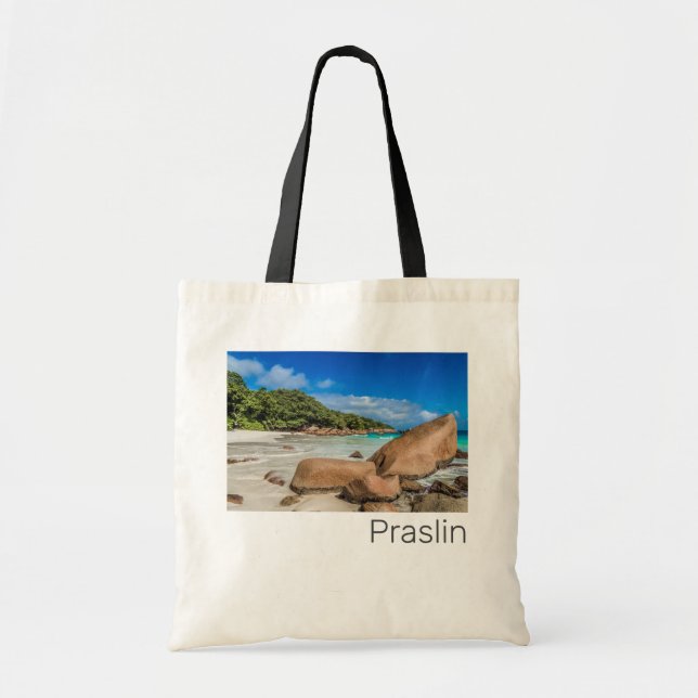 Bolso De Tela Regalo de playa de Praslin Seychelles Island Anse  (Frente)