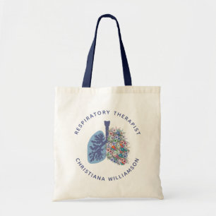 Bolso De Tela Regalo de pulmones florales de terapeuta respirato
