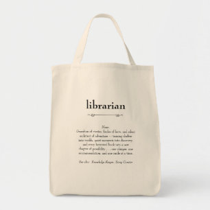 Bolso De Tela regalo de reconocimiento de definición bibliotecar