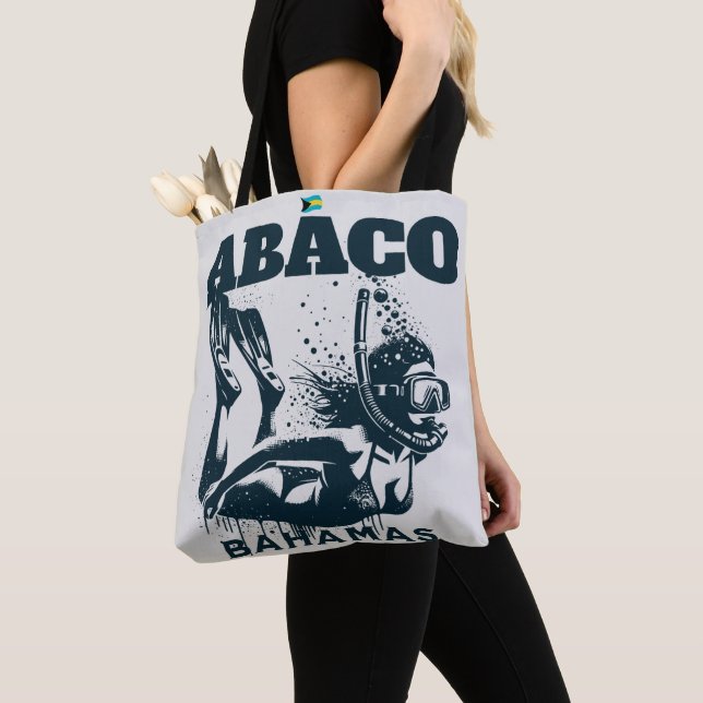 Bolso De Tela Regalo de recuerdo de Bahamas : Buceo en Abaco Bah (Detalle)