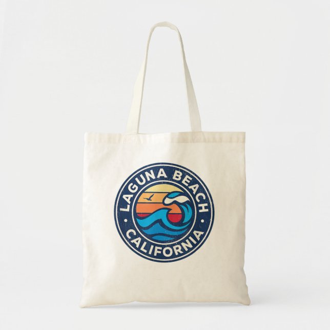 Bolso De Tela Regalo de recuerdo de Laguna Beach California Retr (Frente)