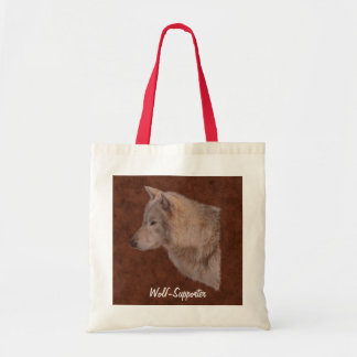 Bolso De Tela Regalo de retrato de vida silvestre Lobo blanco