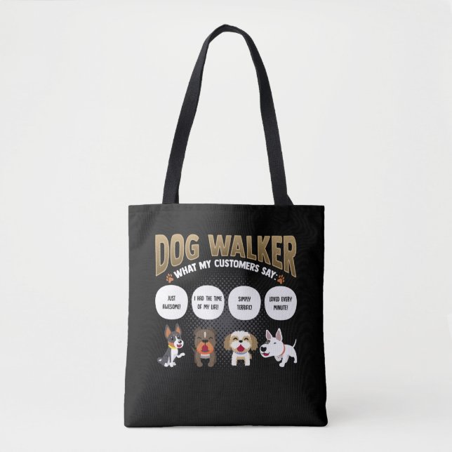 Bolso De Tela Regalo de sitio del Mascota que camina por perro d (Anverso)