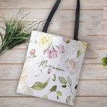 Bolso De Tela Regalo de soltera de flores silvestres<br><div class="desc">Una moda y una moderna fiesta de soltera florida con flores silvestres a la moda nombre de la bolsa de té. El regalo ideal para tus chicas favoritos.</div>