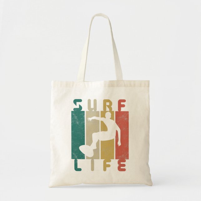 Bolso De Tela regalo de surfista de surf retro (Frente)