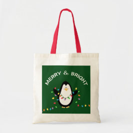 Bolso De Tela Regalo de vacaciones del navidad del pingüino de