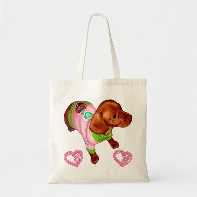 Bolso De Tela Regalo del Dachshund para el tote del (Frente)