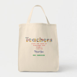 Bolso De Tela Regalo del profesor de letras de flores