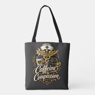 Bolso De Tela Regalo divertido para enfermeras: cafeína y compas