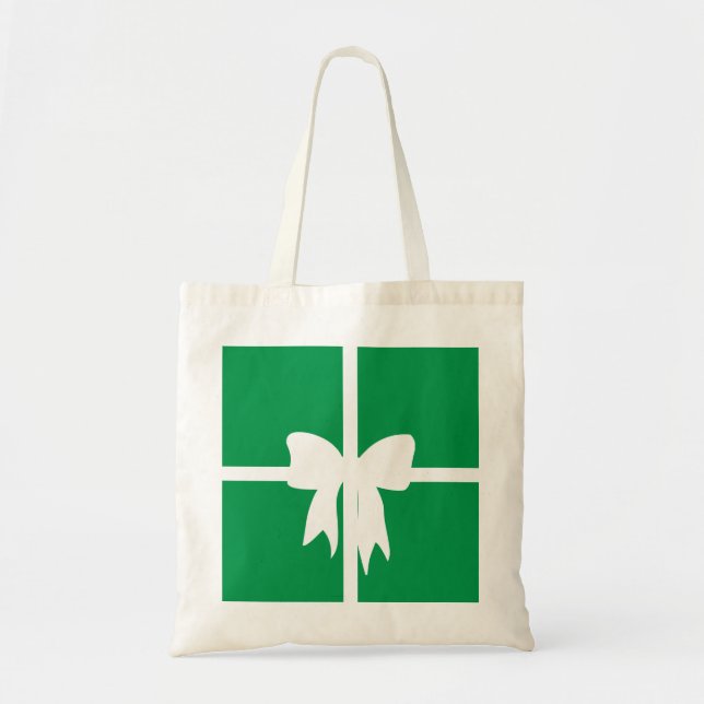 Bolso De Tela Regalo Envuelto Verde (Frente)