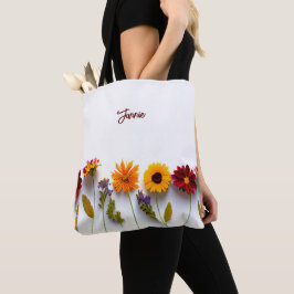 Bolso De Tela Regalo floral monograma personalizado para ella