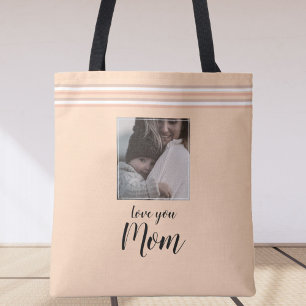 Bolso De Tela Regalo fotográfico personalizado "Te amo, mamá"