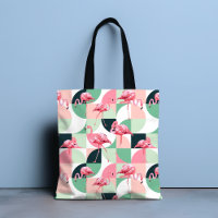 Regalo geométrico tropical chic de flamenco rosa