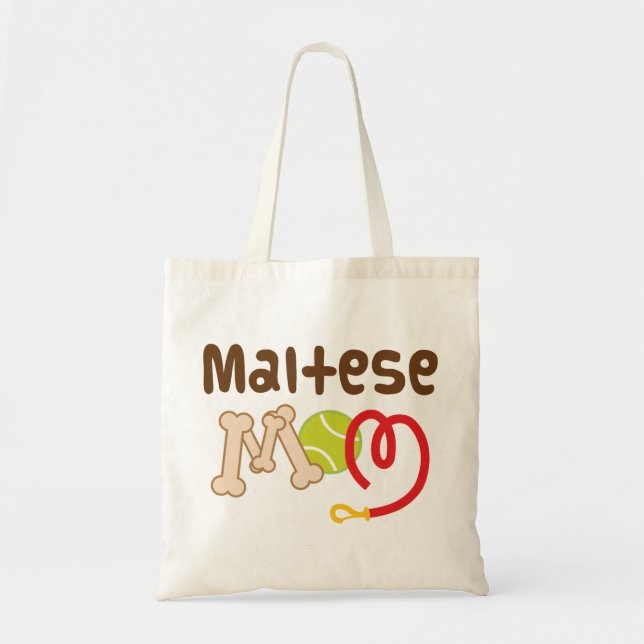 Bolso De Tela Regalo maltés de la mamá (raza del perro) (Frente)
