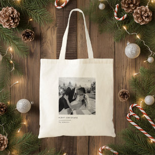 Bolso De Tela Regalo minimalista de Navidades de fotografía en b