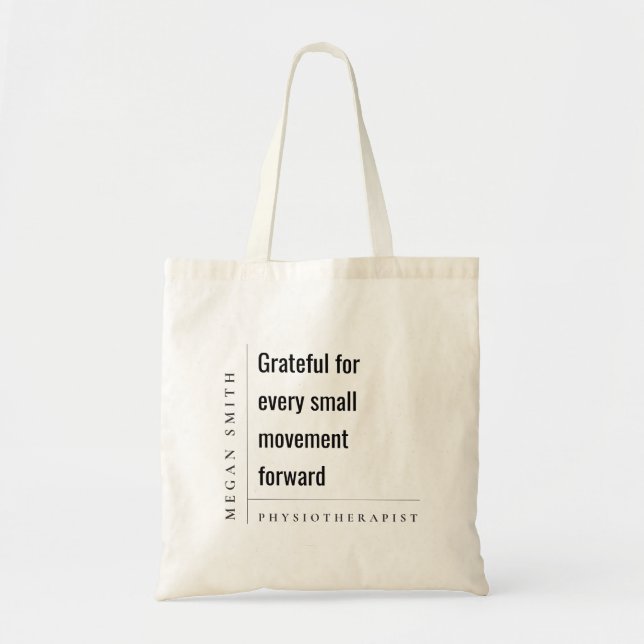 Bolso De Tela Regalo moderno de fisioterapeuta motivacional (Frente)