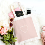Bolso De Tela Regalo moderno Pastel Rosa y Corazón Minimalista A<br><div class="desc">Regalo moderno Pastel Rosa y Corazón Minimalista Agradable</div>