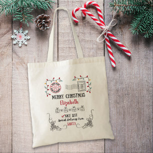 Bolso De Tela Regalo navideño de Santa Personalizada