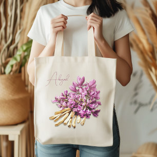 Bolso De Tela Regalo para ella Flores de Astragalus Herbal Perso