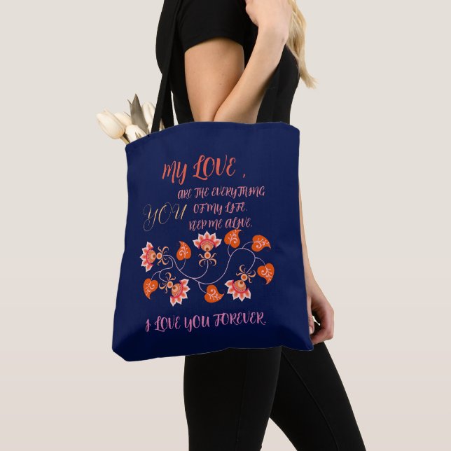 BOLSO DE TELA REGALO PARA MAMÁ, HERMANA, HIJA, AMIGA, NOVIA (Detalle)