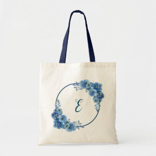 Bolso De Tela Regalo personalizado boho floral azul marino