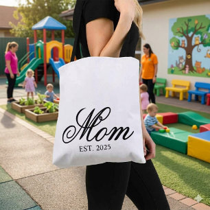 Bolso De Tela Regalo personalizado de año de mamá con letra eleg