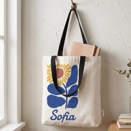 Bolso De Tela Regalo Personalizado de Floral Retro con Nombre Pe