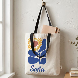 Bolso De Tela Regalo Personalizado de Floral Retro con Nombre Pe